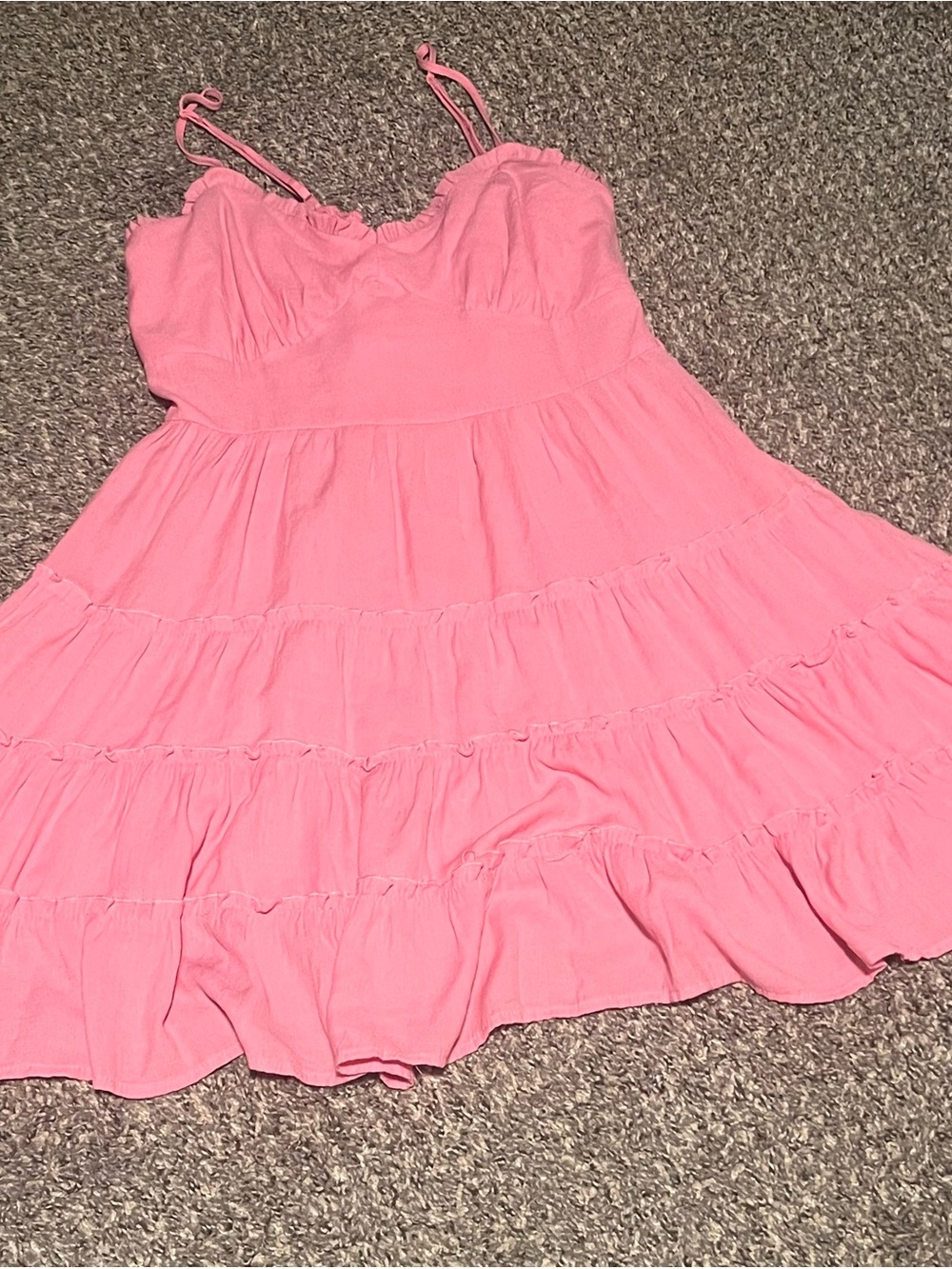 Altar'd State Coral-Pink Tiered Spaghetti Strap Sundress